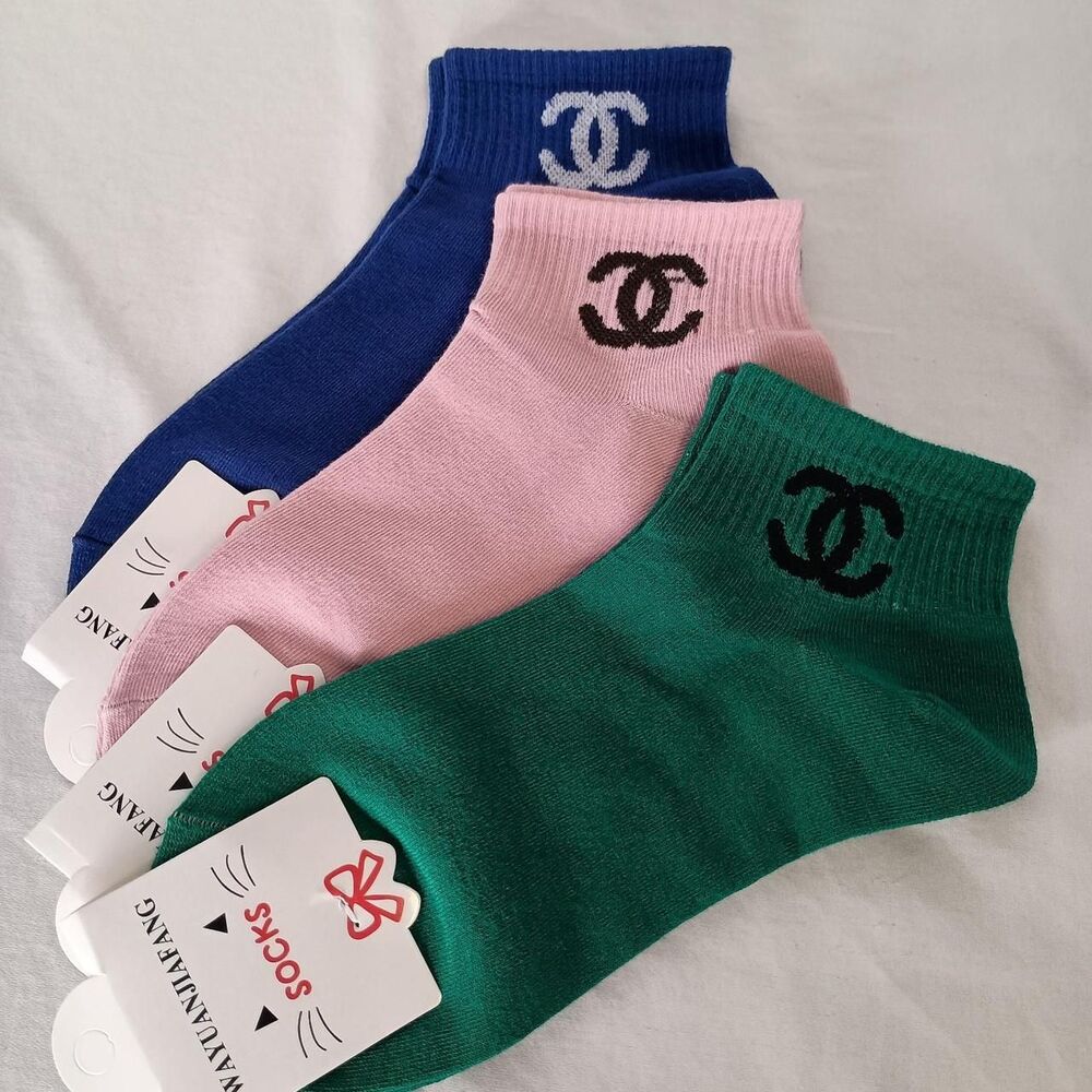 3PC FASHION Women's Multicolor COTTON Socks Preppy Summer - Picture 6 of 6